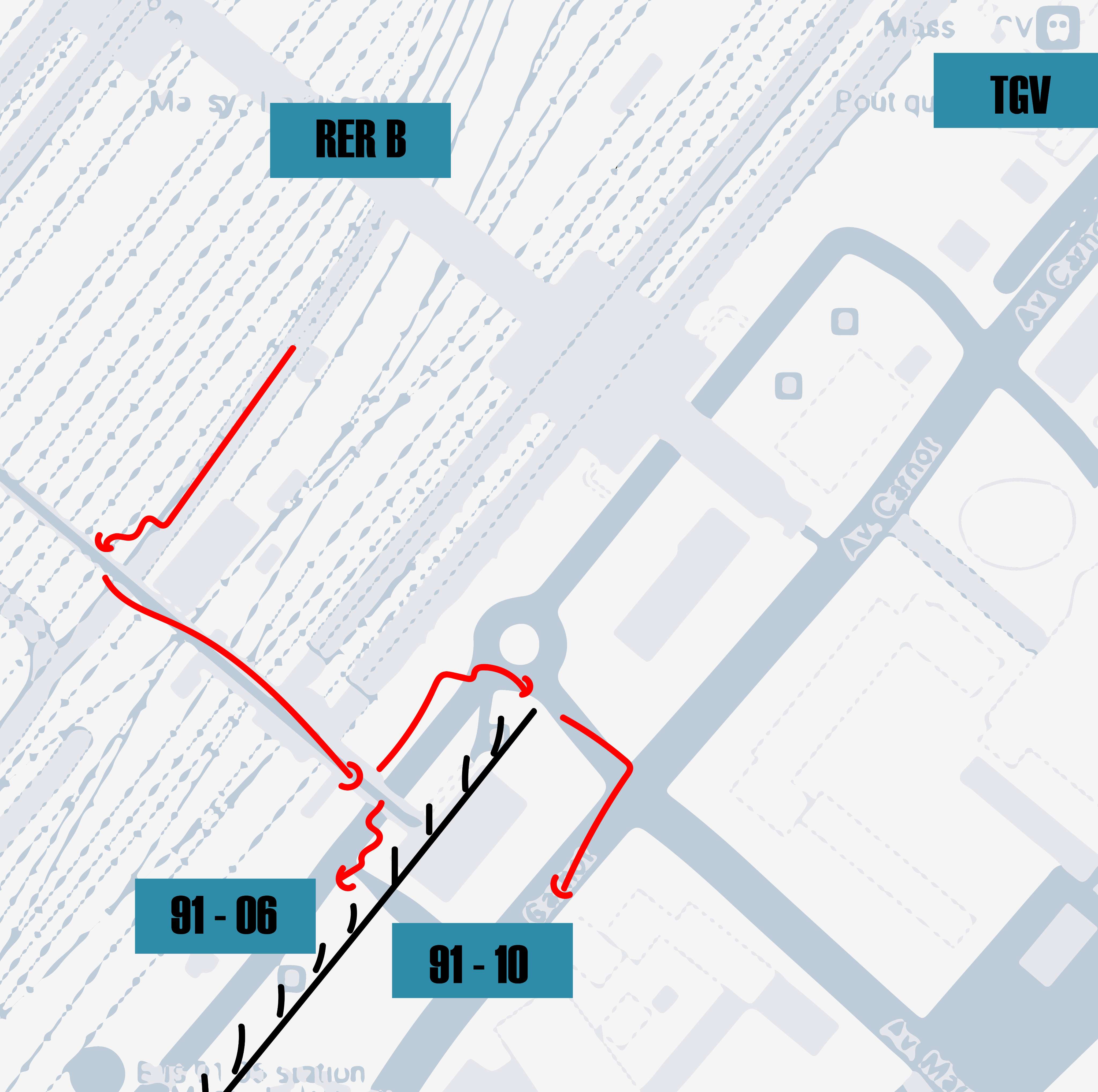 Plan de sortie de Massy Palaiseau